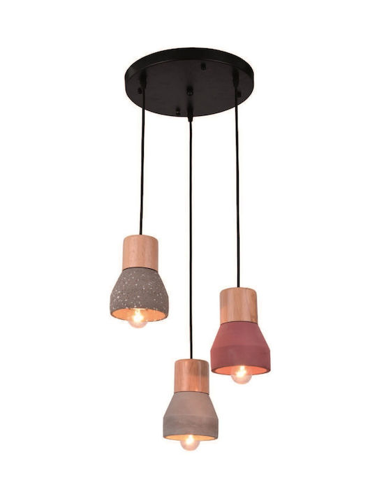 Elmark Majestic Lustră Trei lumini Bell pentru Soclu E27 Multicolor