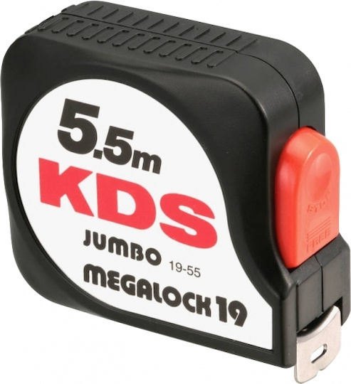 KDS Jumbo Megalock X Μετροταινία με Αυτόματη Επαναφορά 19mm x 5.5m
