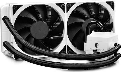 Deepcool Captain 240 EX White RGB Răcire cu Apă pentru Procesor Ventilator dublu 120mm pentru Socket 1200/115x Albă