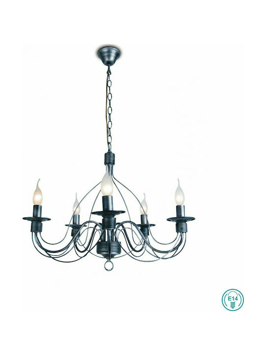 Fan Europe 216/00100 Chandelier Candlestick 5xE14 Black 61cm 047116