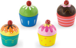 Viga Toys Kochspielzeug / Küchenutensilien Ξύλινο 'Cup Cake' aus Holz für 2+ Jahre 4Stück 50808