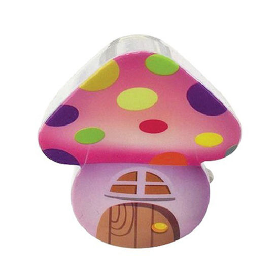 AGC Led Kids Projector Lamp Night Light House Mushroom with Design Projection Pink 7x7x8.4εκ.
