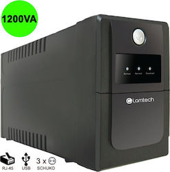 Lamtech K1200VA AVR UPS Line-Interactive 720W with 3 Schuko Power Plugs
