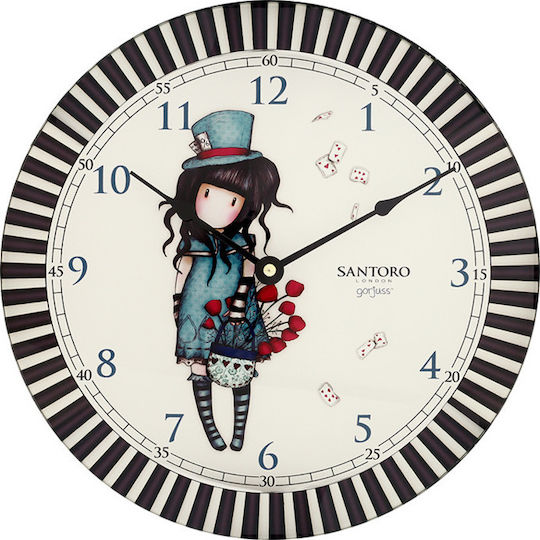 Santoro Kids Glass Wall Clock The Hatter Santoro 30cm