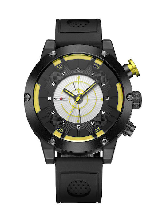 Weide Men's Watch 50mm Battery with Black Rubber Strap