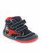 Dino 110 Παιδικά Sneakers High Ανατομικά με Σκρατς Navy Μπλε