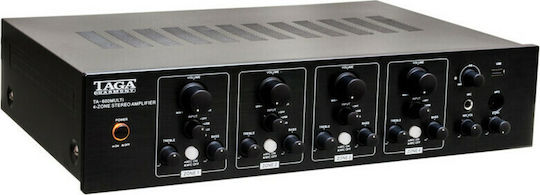 Taga Harmony TA-600MULTI Ολοκληρωμένος Ενισχυτής Εγκαταστάσεων με 4 Ζώνες και Σύνδεση USB TA-600MULTI