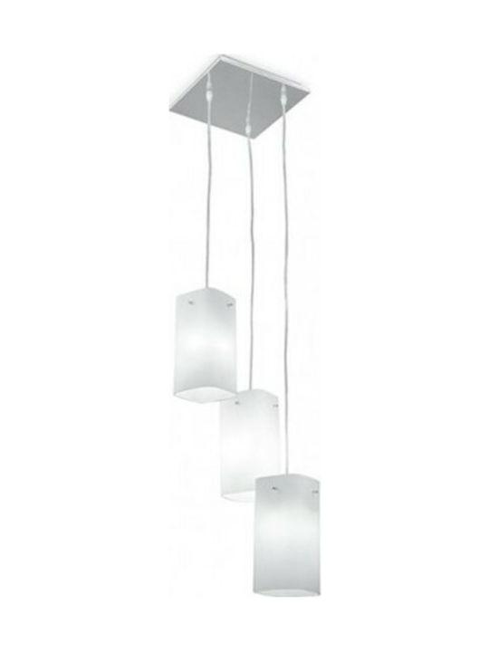 Fan Europe Pendant Light Three-Light for Socket E27 White