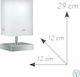 Fan Europe Square L Metal Table Lamp for Socket E27 with White Shade and Silver Base