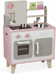 Janod Kids Kitchen Κουζίνα Macaron Cooker made of Wood for 3+ Years Old 78 cm. J06567