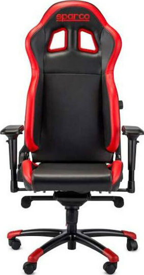 Sparco Grip Artificial Leather Gaming Chair with Adjustable Arms Red