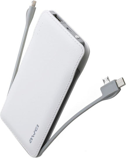 Awei P51K Power Bank 10000mAh με Θύρα USB-A Λευκό