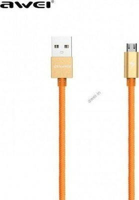 Awei CL-920 1m Braided USB 2.0 to micro USB Cable Orange