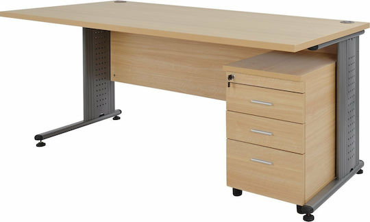 Бюро Стъклено Бежово 180x80x75см