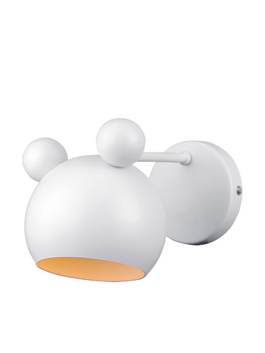 Elmark Metallic Kids Wall Light Mickey White