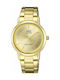 Q&Q Watch with Gold Metal Bracelet QA38J010Y