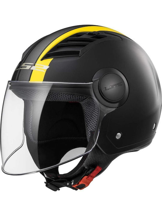 LS2 Airflow OF562 Metropolis Jet Helmet 950gr Matt Black / H-V Yellow  KR3517