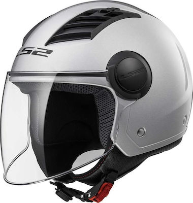 LS2 Airflow OF562 Solid Jet Helmet 950gr Silver KR3519