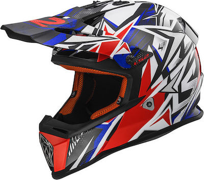 LS2 Fast MX437 Strong White/Blue/Red Motocross Helmet 1300gr White/Blue/Red KR3550