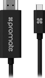 Promate uniLink-H1 HDMI 1.3 HDMI-Stecker - USB-C-Stecker 1.8m Schwarz Promate uniLink-H1 HDMI 1.3 HDMI-Stecker - USB-C-Stecker 1.8m Schwarz