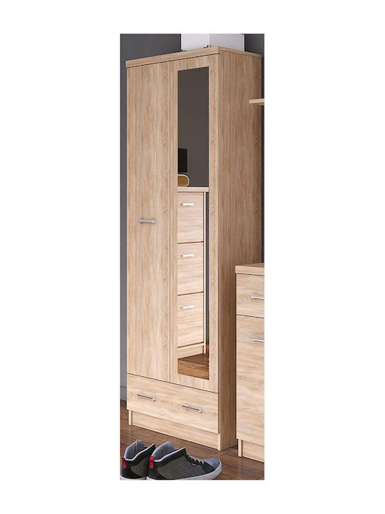 Double Door Wardrobe Top Mix with Mirror 60x33x183cm