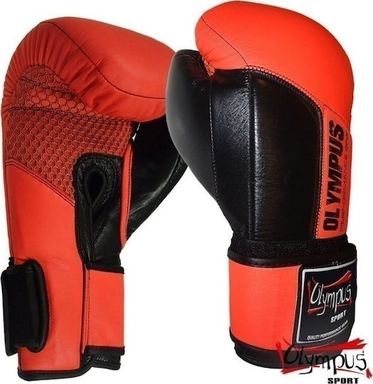 Olympus Sport Dx350 Performance Boxing Gloves made of Synthetic Leather for Match Red
