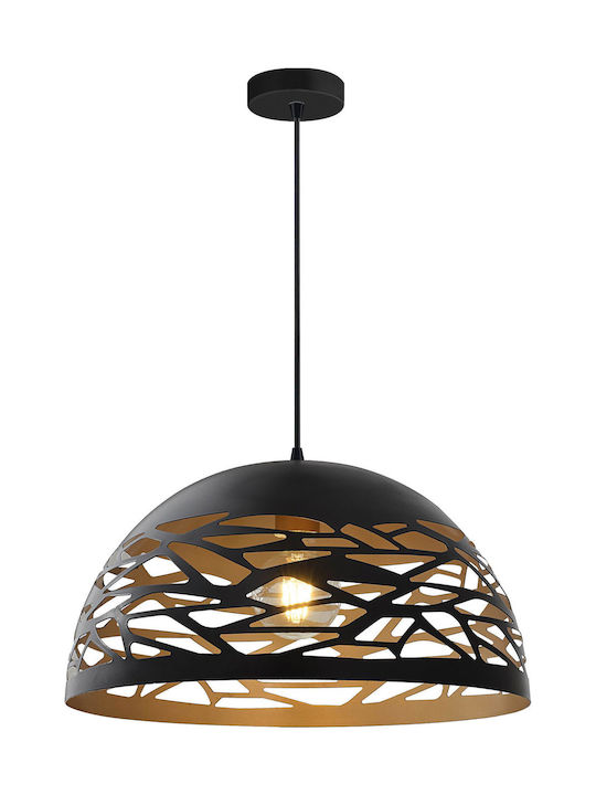 Sollo Athena Black Pendant Light Black with Socket E27 40x20cm