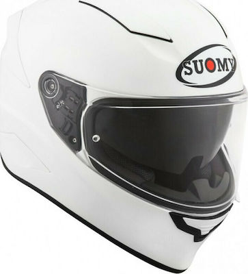 Suomy Speedstar Plain White Full Face Helmet with Pinlock and Sun Visor ECE 22.05 KSVR00W3