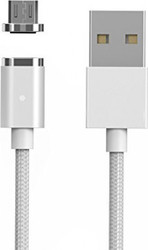 Powertech Magnetisch USB 2.0 auf Micro-USB-Kabel Silber 1m (PT-547) 1Stück