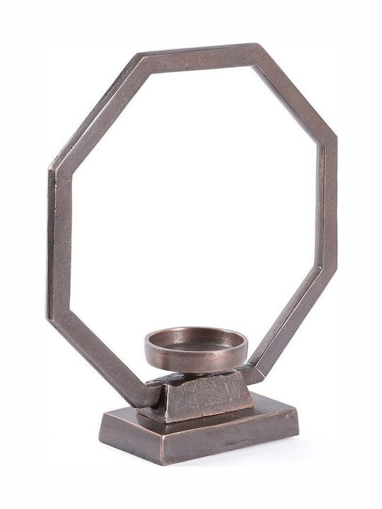 Inart Candle Holder in Brown Color