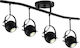 GloboStar Industrial Cannes Spot with 4 Lights and with Socket E27 in Black Color