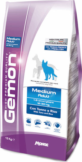 Monge Medium Adult with Tuna & Rice 3kg Trockenfutter für erwachsene Hunde mittlerer Rassen mit Reis