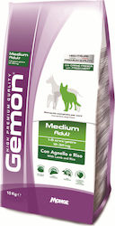 Monge Gemon Medium Adult 15kg Dry Food for Adult Medium Breed Dogs with Rice and Lamb