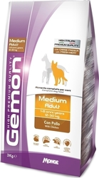 Monge Gemon Medium Adult 3kg Dry Food for Adult Dogs of Medium Breeds with Rice and Chicken