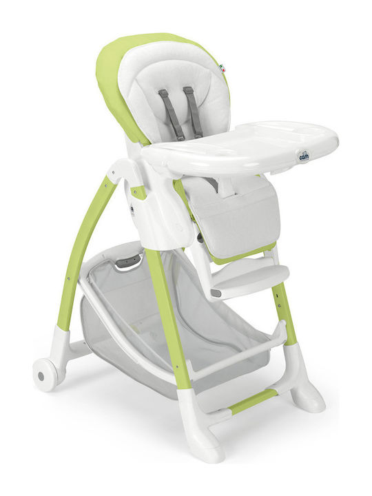 Cam Gusto Foldable Highchair with Metal Frame & Leatherette Seat Green