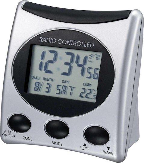 Technoline WT 221 Масов Дигитален Часовник LCD с Будилник Сребрист 05900