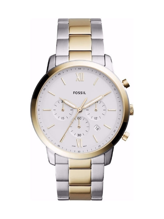 Fossil Neutra Uhr Chronograph Batterie mit Silber Metallarmband