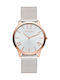 Gregio Simply Rose Milanese Women's Watch with Silver Metal Bracelet