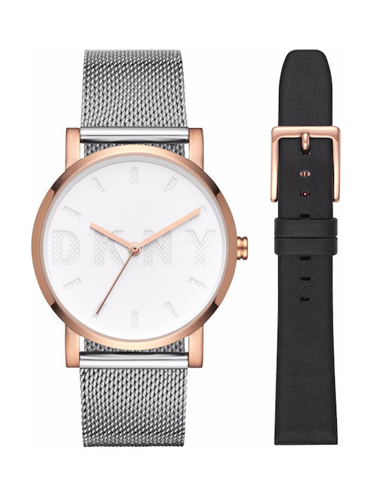 DKNY Soho Uhr mit Silber Metallarmband