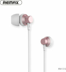 Remax RM-512 In-ear Handsfree με Βύσμα 3.5mm Ροζ