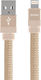 WK Braided / Flat USB to Lightning Cable Μπεζ 1m (WDC-050)