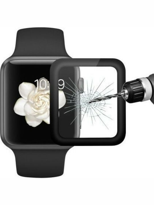 Black Full Face Tempered Glass pentru Apple Watch 38mm 1buc Series2