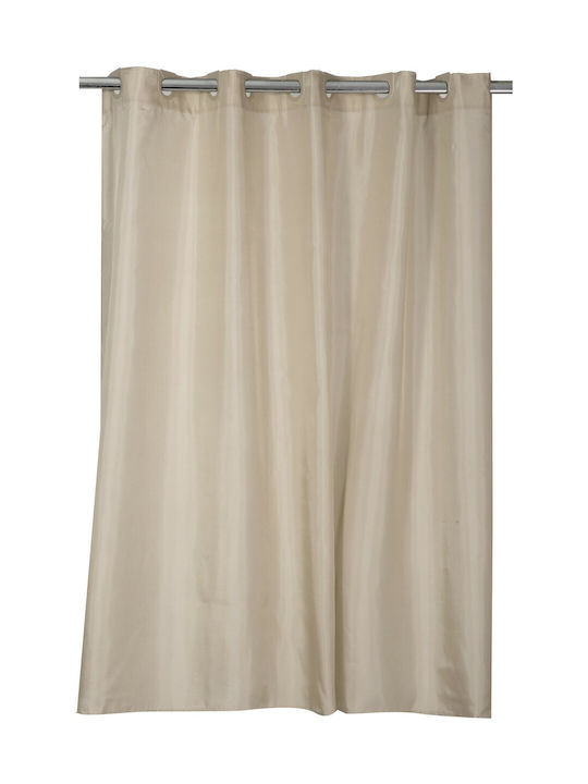 Nef-Nef Homeware Shower Shower Curtain Fabric with Hooks 180x180cm Linen 011825