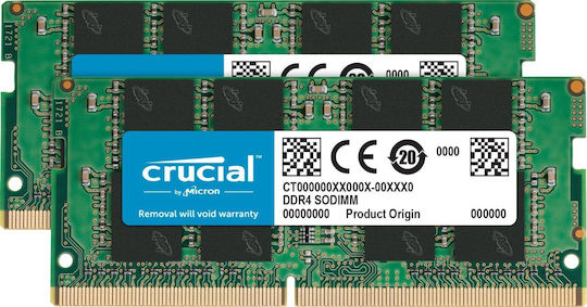 Crucial 32GB DDR4 RAM with 2 Modules (2x16GB) and 2666 Speed for Laptop