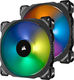Corsair ML140 Pro Case Fans 1200rpm 55.4cfm with RGB Lighting and 4-Pin PWM Connection Pack of 2