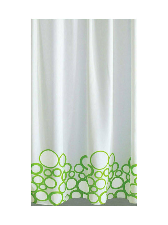 San Lorentzo Bubbles Fabric Shower Curtain 180x180cm Green 1741 GREEN