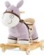 Moni Dulcinea Fabric Rocking Toy Donkey for 24+ months with Sounds, Music & Wheels with Max Load Capacity 20kg Gray