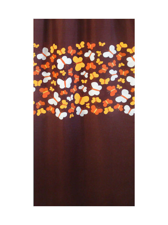 San Lorentzo Butterflies Fabric Shower Curtain 180x200cm Brown 1787 BROWN