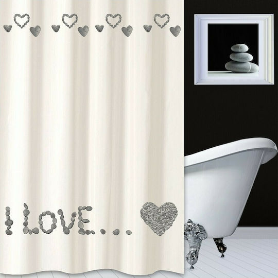 San Lorentzo Zenith Fabric Shower Curtain 180x180cm Beige 1970