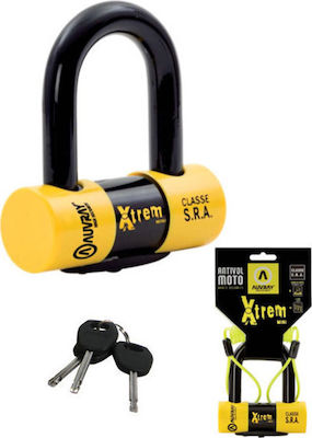 Auvray U Xtrem Mini Motorcycle Shackle Lock in Yellow